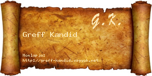 Greff Kandid névjegykártya